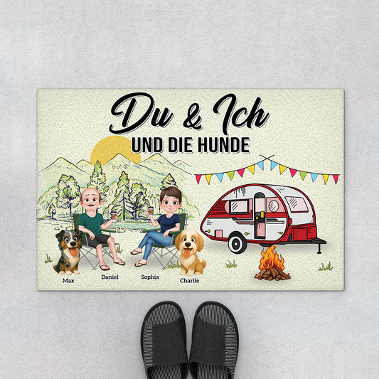 8998DGE2 du  ich und die hunde personalisierte paar geschenke  fussmatte camping 8998d3d1c
