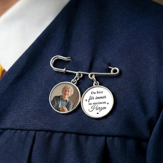 9006AGE2 ich gehe heute und jeden tag an deiner seite personalisierte geschenke abschluss  anstecknadel charms mit foto 9006ajapas