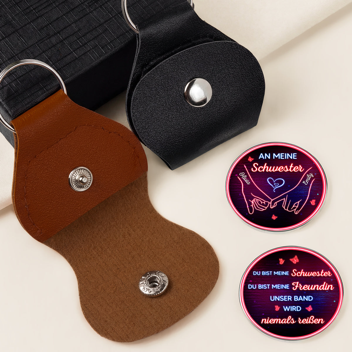 9012AGE2 unser band wird niemals reissen personalisiertes geschenk  pocket hug schlusselanhanger schwester freundin 9012aj8p1e