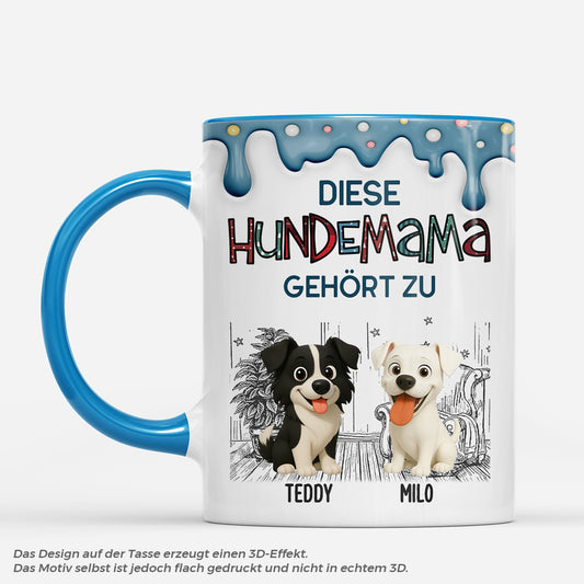 9036MGE1 3d druck effekt dieser hundepapa gehort zu personalisiertes hunde geschenk  tasse punktchenmuster 9036mafoc