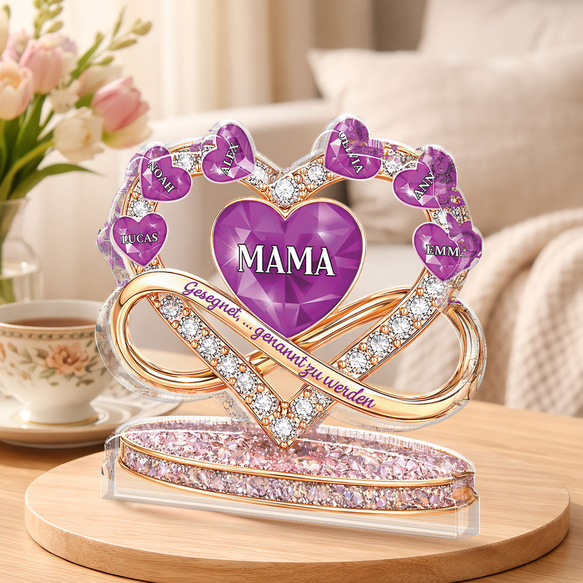 9058AGE1 3d druck effekt gesegnet mama genannt zu werden personalisiertes geschenk  acryl aufsteller mama oma 9058arsvta_4