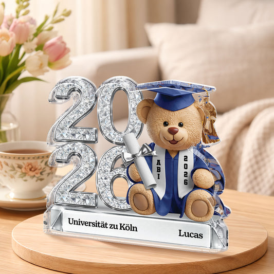 9061AGE1 abschluss teddybar personalisiertes geschenk  acryl aufsteller frauen  manner 9061ar6vta_1