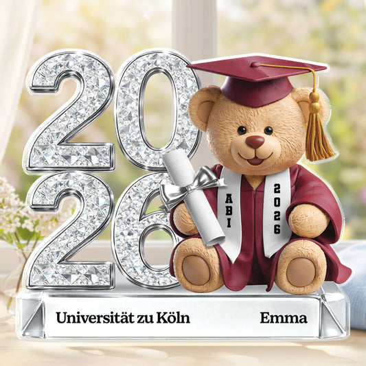 9061AGE1 abschluss teddybar personalisiertes geschenk  acryl aufsteller frauen  manner 9061ar6vta_2