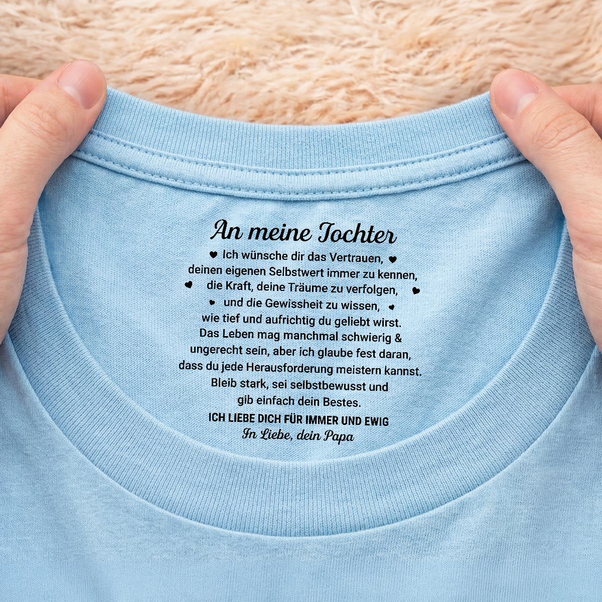 9093AGE2 ich liebe dich fur immer und ewig personalisiertes geschenk  weisses t shirt nackenlabel drucken sohn tochter 9093aa8ema