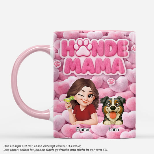 9096MGE1 3d druck effekt hundemama hundepapa personalisiertes hunde geschenk  tasse pompon 9096madwc