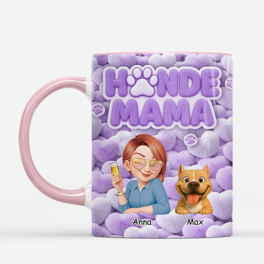 9096MGE2 3d druck effekt hundemama hundepapa personalisiertes hunde geschenk  tasse pompon 9096madwc