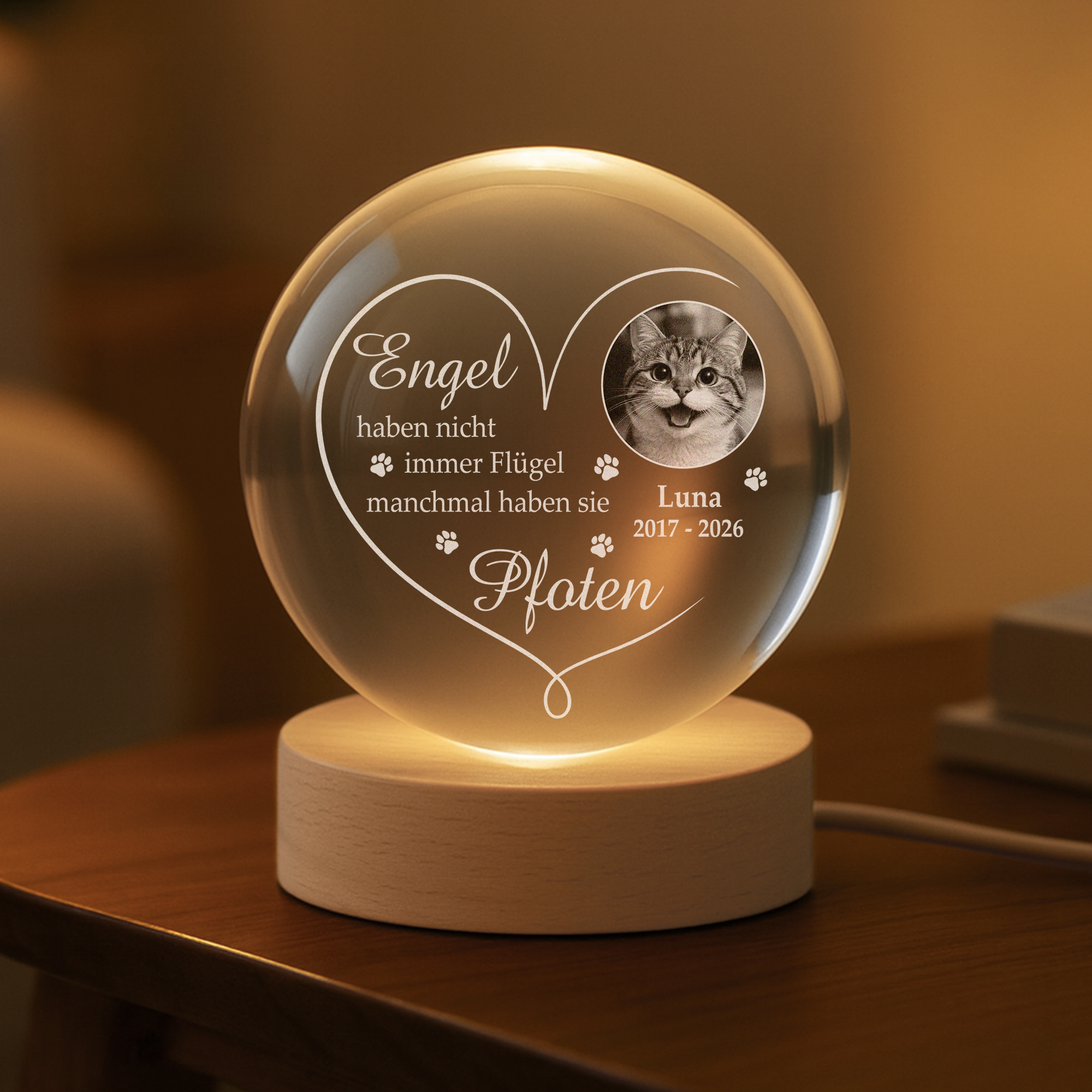 9127LGE2 engel haben nicht immer flugel manchmal haben sie pfoten personalisierte trauergeschenke  kristallkugel foto hund katze 9127l3fpc_6ba47022 9c87 4e45 ba7b 31db5b9d2965