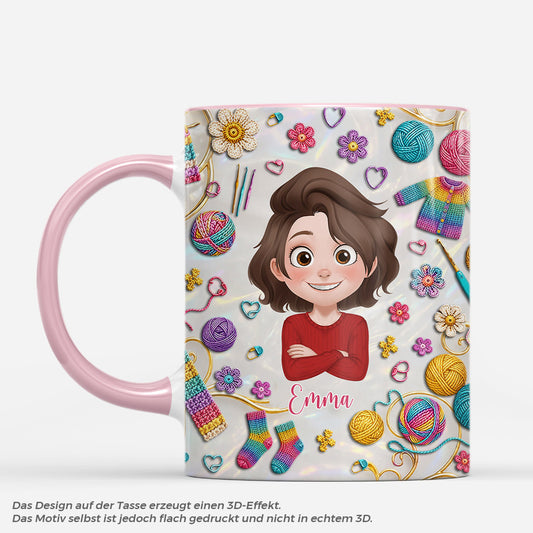 9132MGE1 3d druck effekt wolle regenbogen farbverlauf personalisierte geschenke fur frauen  tasse cartoon 9132m6esa