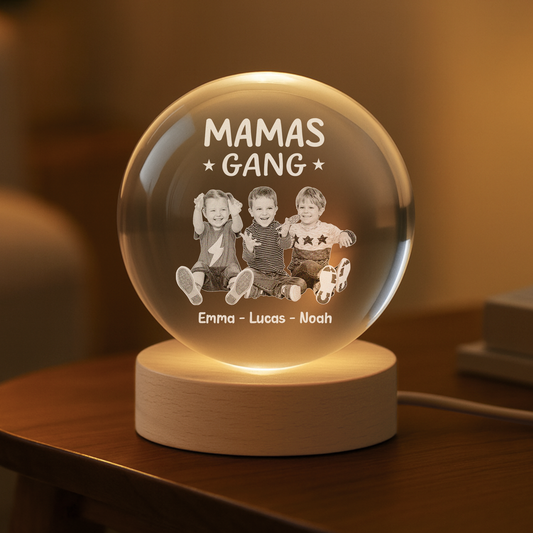 9134LGE2 omas gang personalisierte geschenke kinder  kristallkugel foto 9134lnf5a