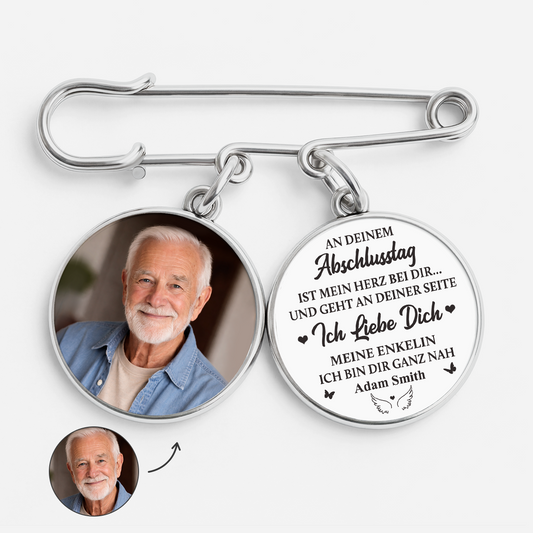 9211AGE2 an deinem abschlusstag ist mein herz bei dir personalisiertes geschenk  anstecknadel charms mit foto frauen manner abschluss zur erinnerung 9211aj6dpa