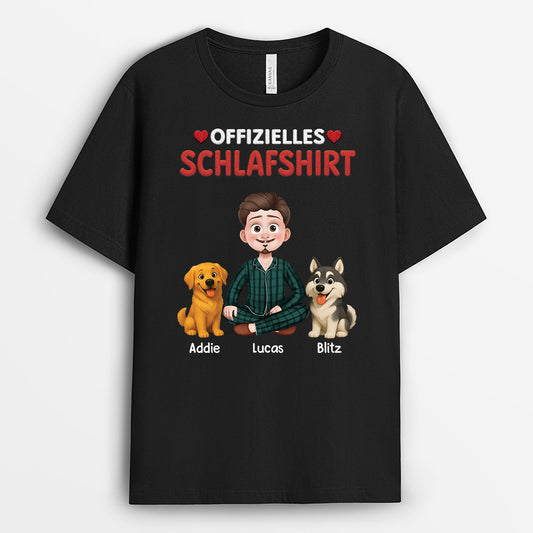9229AGE1 offizielles schlafshirt hund personalisiertes hunde geschenk  t shirt herzen 9229a3dmc