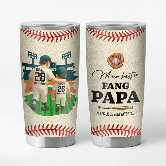 9230TGE1 3d druck effekt mein bester fang papa vatertag personalisiertes geschenk  thermobecher 590 ml papa opa baseball 9230tndbb