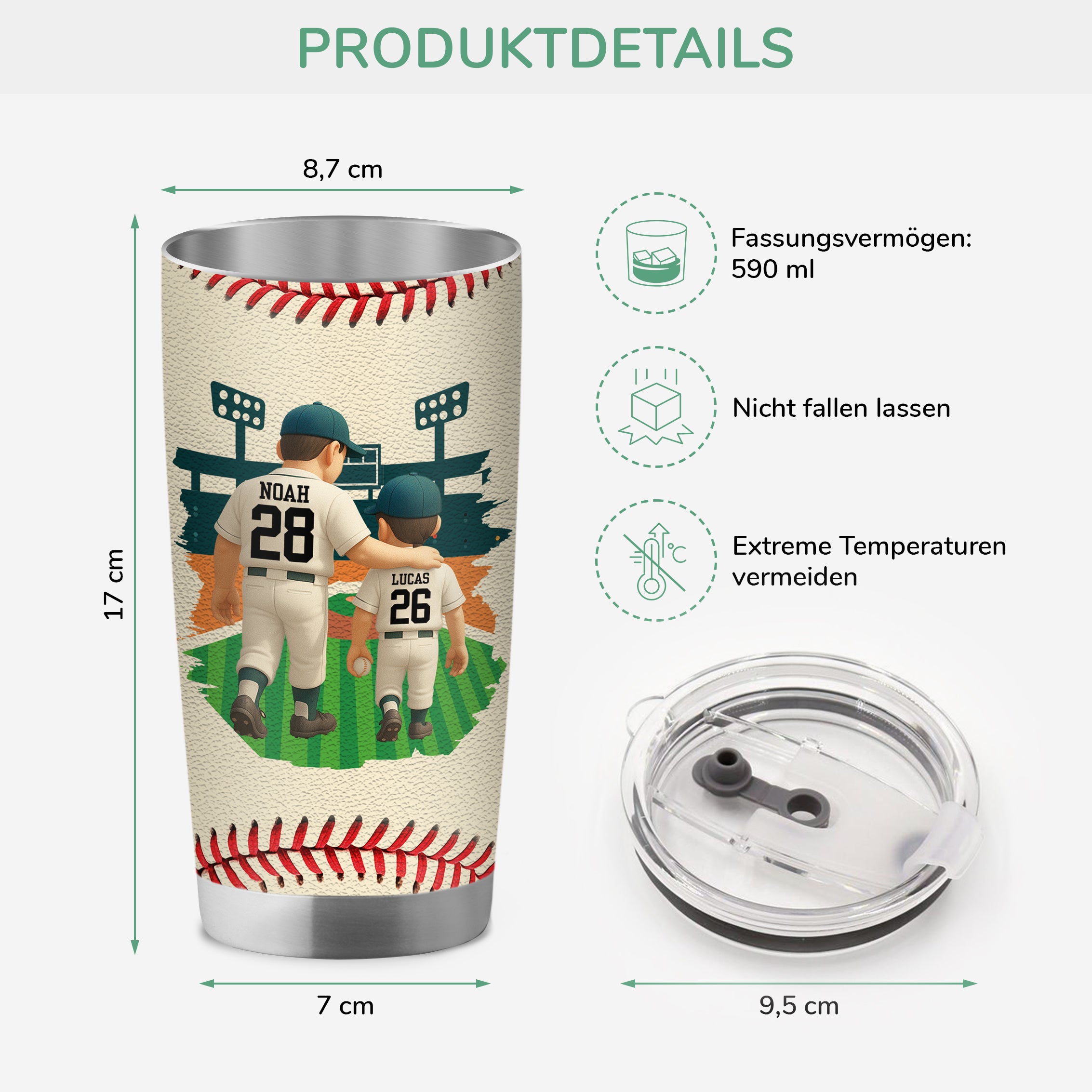 9230TGE3 3d druck effekt mein bester fang papa vatertag personalisiertes geschenk  thermobecher 590 ml papa opa baseball 9230tndbb