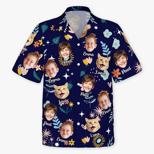 9240AGE1 hawaiihemd mit mehreren gesichtern blumen personalisierte geschenke foto  hawaiihemd frauen manner 9240aa6yca