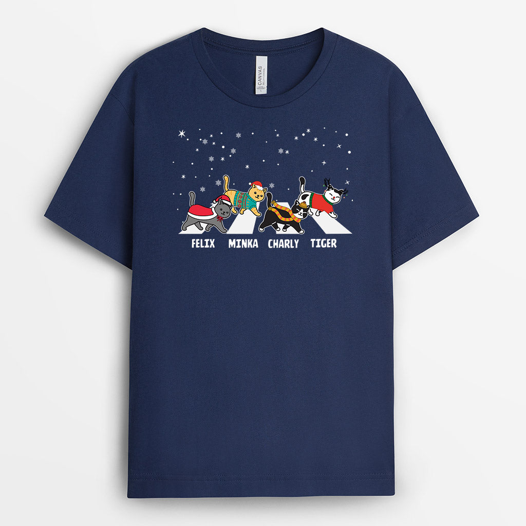 0047A040DGE2 personalisierte geschenke T Shirt katzen katzenliebhaber weihnachten