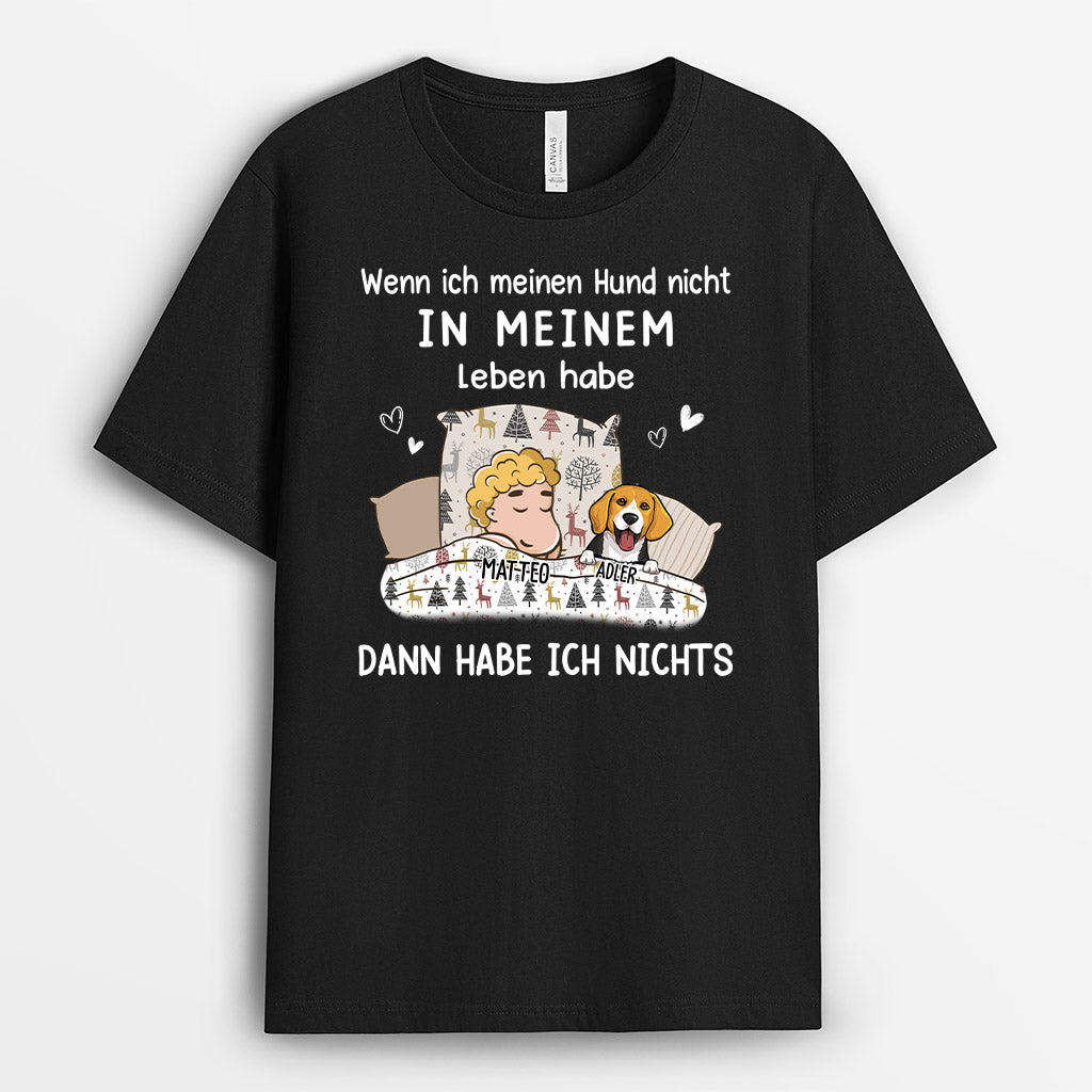 0104A010CGE2 personalisierte T Shirt geschenke hunde hundeliebhaberschlafen