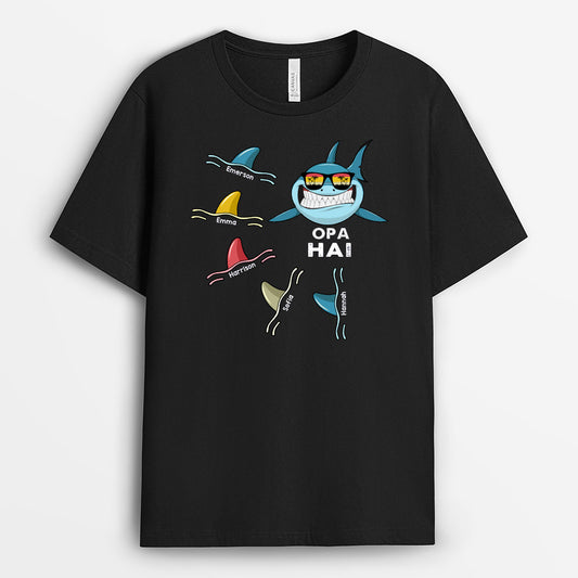 0276A560BGE1 individuelle T Shirt aufmerksamkeiten hai opa papa kinder