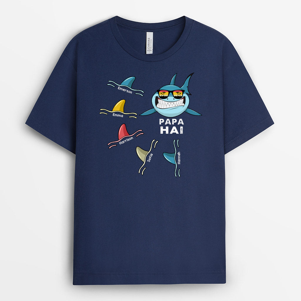 0276A560BGE2 personalisierte T Shirt geschenke hai opa papa kinder