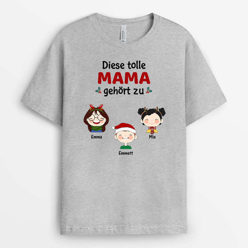 0494AGE2 Personalisierte Geschenke T Shirt Enkel Oma Mama