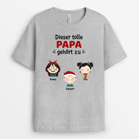 0495AGE2 Personalisierte Geschenke T Shirt Enkel Opa Papa