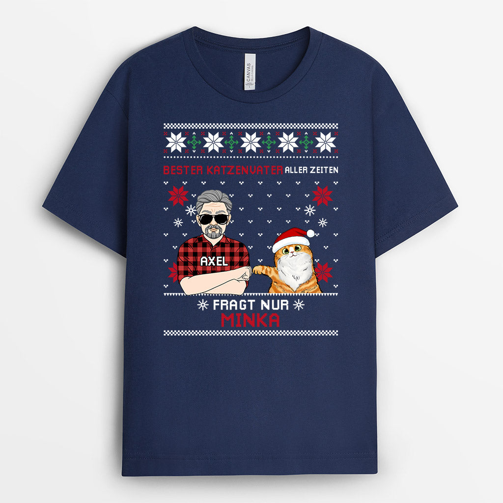 0530AGE2 Personalisierte Geschenke T Shirts Katzen Katzenbesitzer Weihnachten