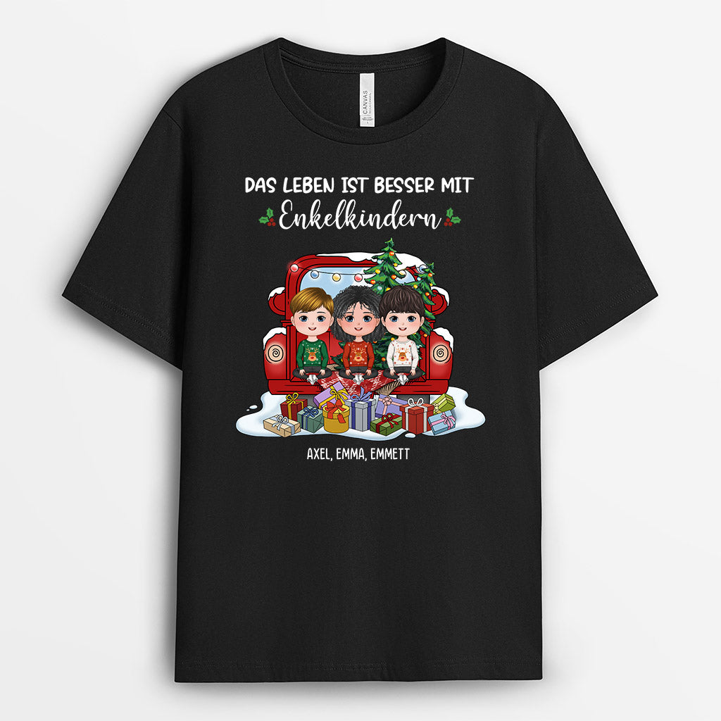 0543AGE2 Personalisierte Geschenke T Shirt Enkelkinder Oma Opa