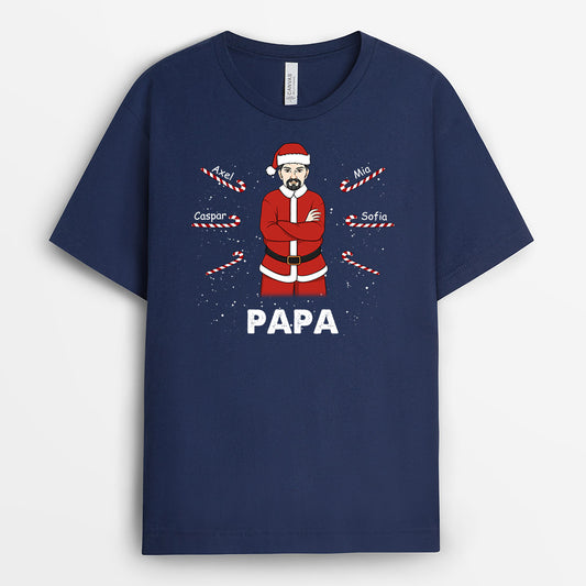 0591AGE2 Personalisierte Geschenke T Shirt Weihnachtsmann Sussigkeiten Papa Opa Weihnachten