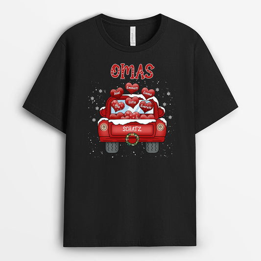 0598AGE1 Personalisierte Geschenke T Shirt Truck Herzen Mama Oma Weihnachten