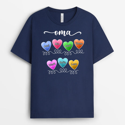 0738Age1 Personalisierte Geschenke T shirt Herzen Kinder Mama Oma