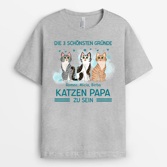 0758A290DGE2 Personalisierte Geschenke T Shirt Katze Katzenvater Katzenbesitzer