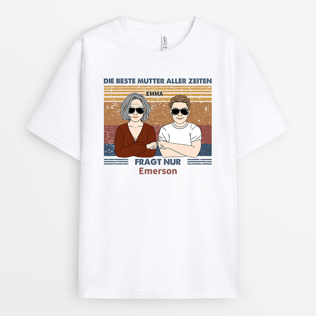 0776AGE2 Personalisierte Geschenke T Shirt Beste Mama Kinder Mama Oma