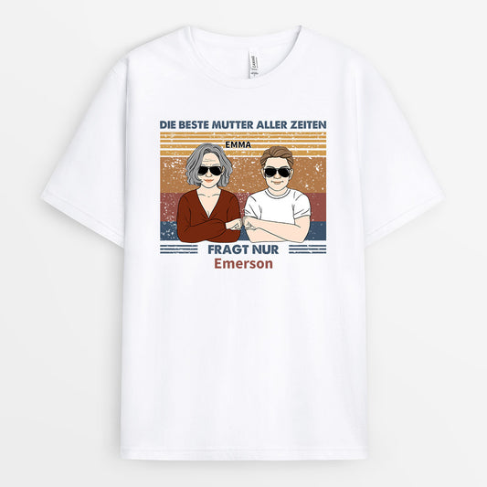 0776AGE2 Personalisierte Geschenke T Shirt Beste Mama Kinder Mama Oma