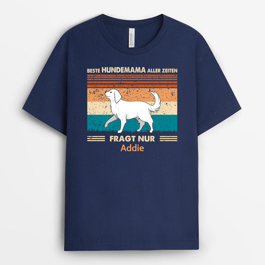 0781AGE2 Personalisierte Geschenke T Shirt Beste Hundemama Hundebesitzer Hundeliebhaber
