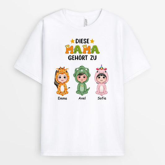 0792AGE1 Personalisierte Geschenke T Shirt Saurus Kinder Enkelkinder Mama Oma