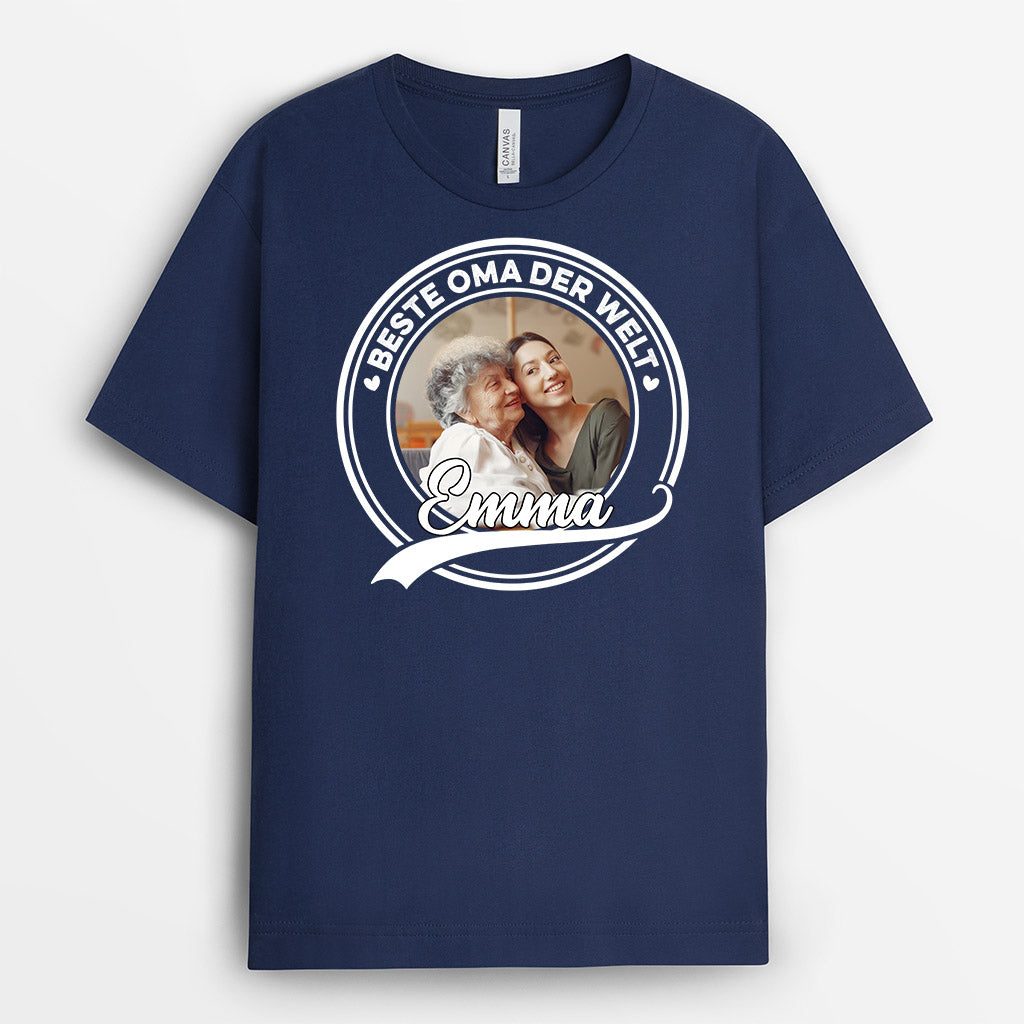 0853AGE2 Personalisierte Geschenke T Shirt Bild Kinder Enkelkinder Mama Oma