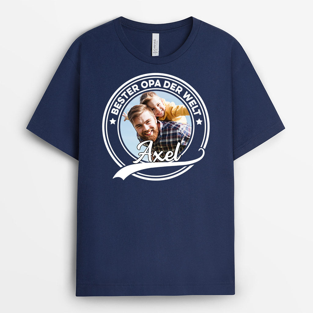 0853AGE2 Personalisierte Geschenke T Shirt Bild Kinder Enkelkinder Papa Opa