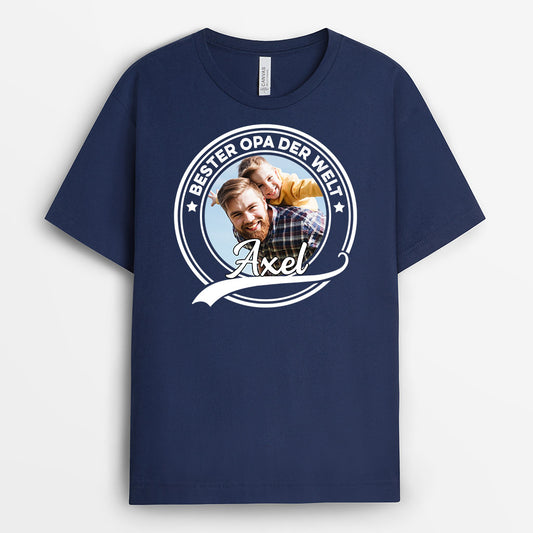 0853AGE2 Personalisierte Geschenke T Shirt Bild Kinder Enkelkinder Papa Opa