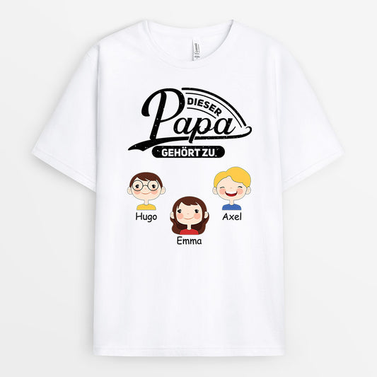 0856AGE1 Personalisierte Geschenke T Shirt Kinder Enkelkinder Papa Opa