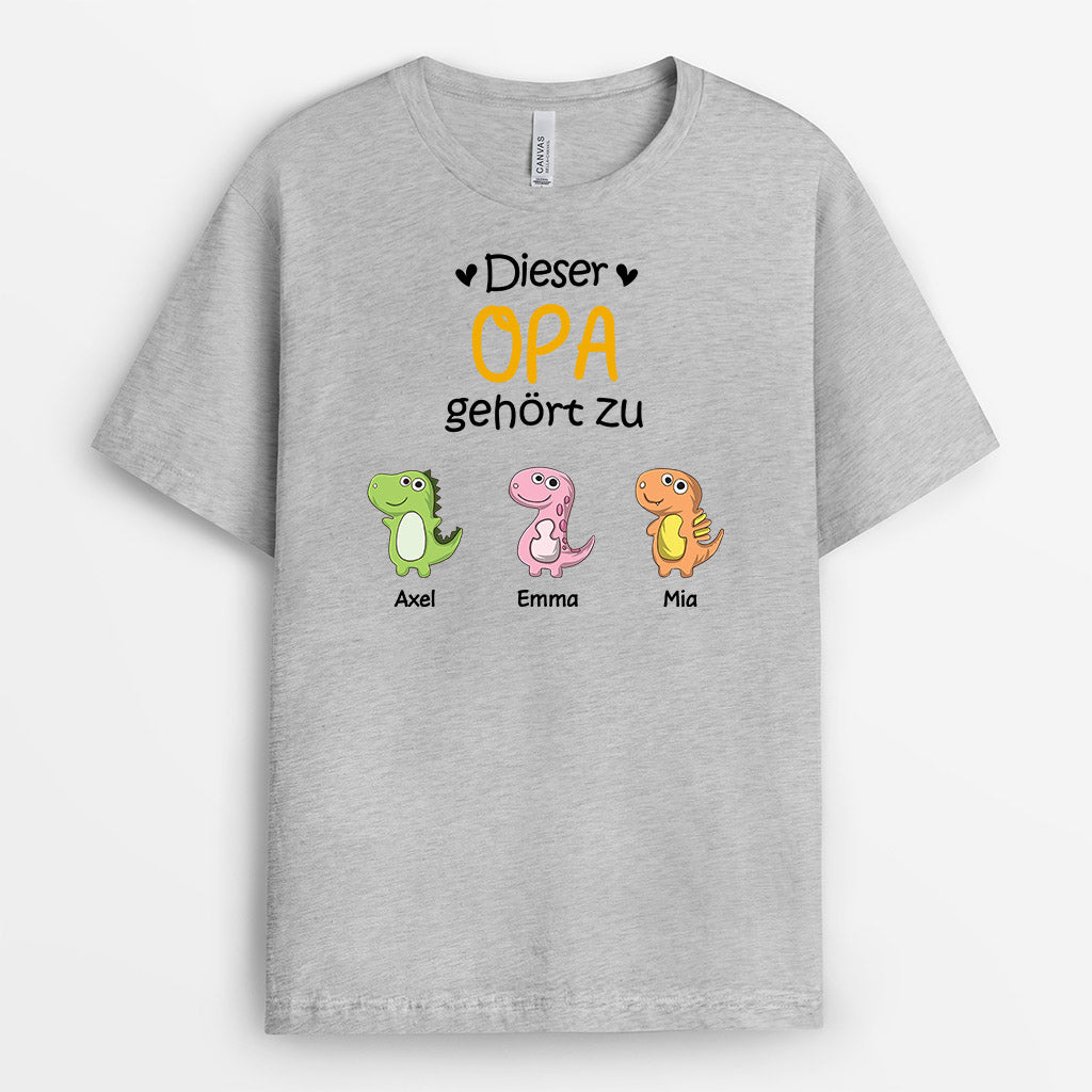 0879AGE2 Personalisierte Geschenke T Shirt Kinder Enkelkinder Papa Opa