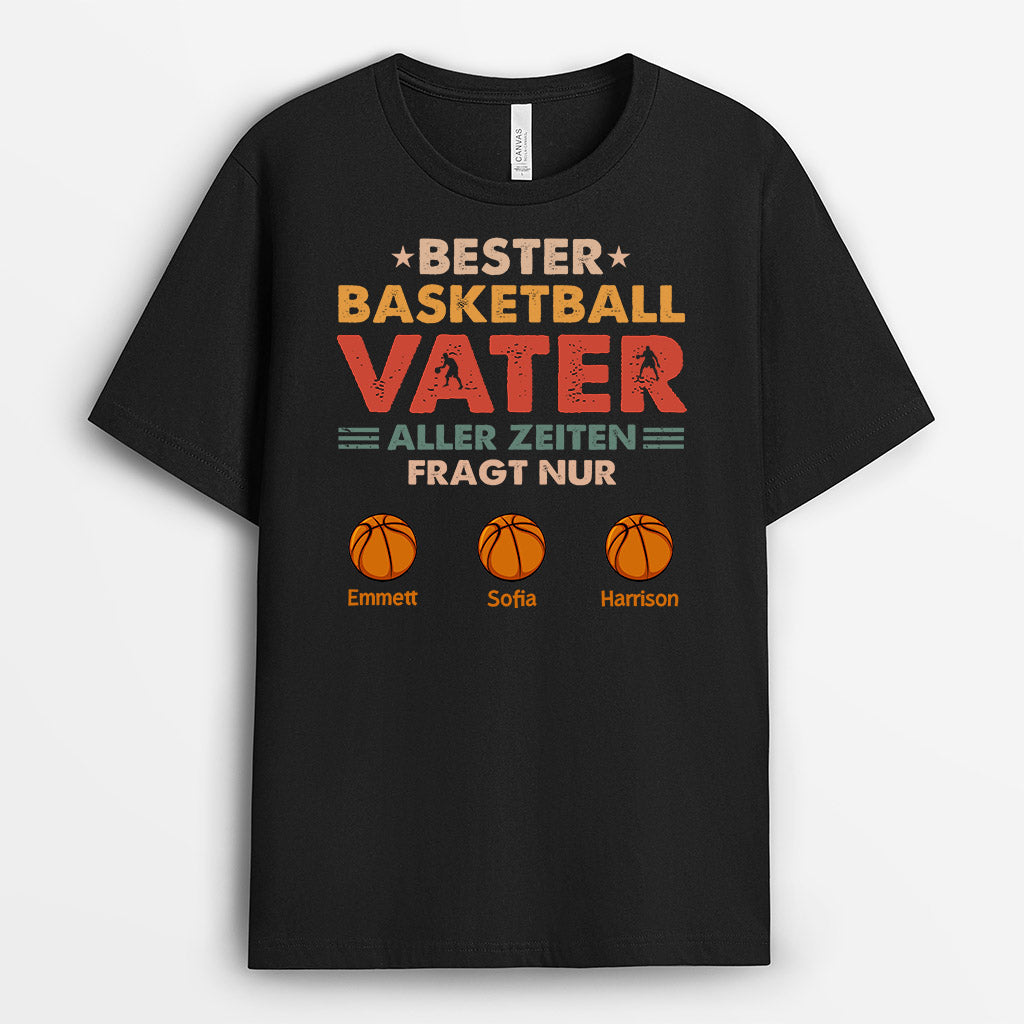 0881AGE2 Personalisierte Geschenke T Shirt Kinder Basketball Enkelkinder Papa Opa
