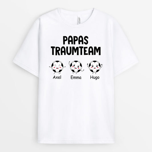0893AGE1 Personalisierte Geschenke T Shirt Traum Team Kinder Enkelkinder Papa Mama