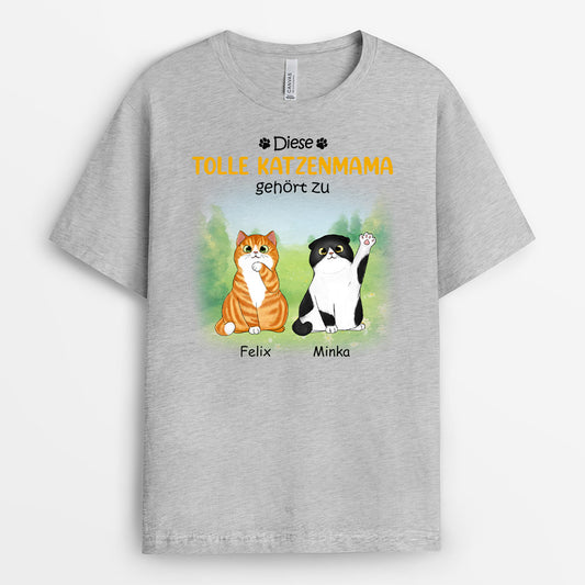 0902AGE2 Personalisierte Geschenke T Shirt Katzen Katzenliebhaber Katzenbesitzer